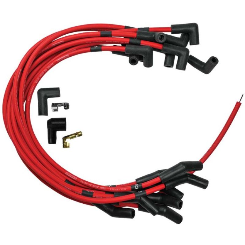 Moroso 73695 - Ford 289-302 Ignition Wire Set - Ultra 40 - Unsleeved - HEI - Under Header - Red