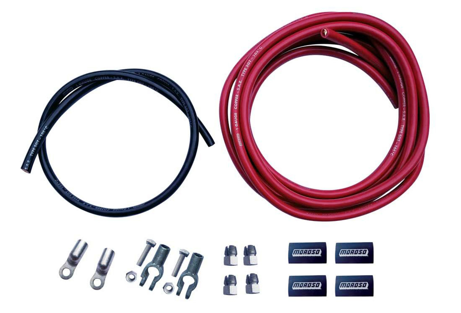 Moroso 74020 - Remote Battery Cable Kit (Incl Positive & Negative Wire Screw Terminals)
