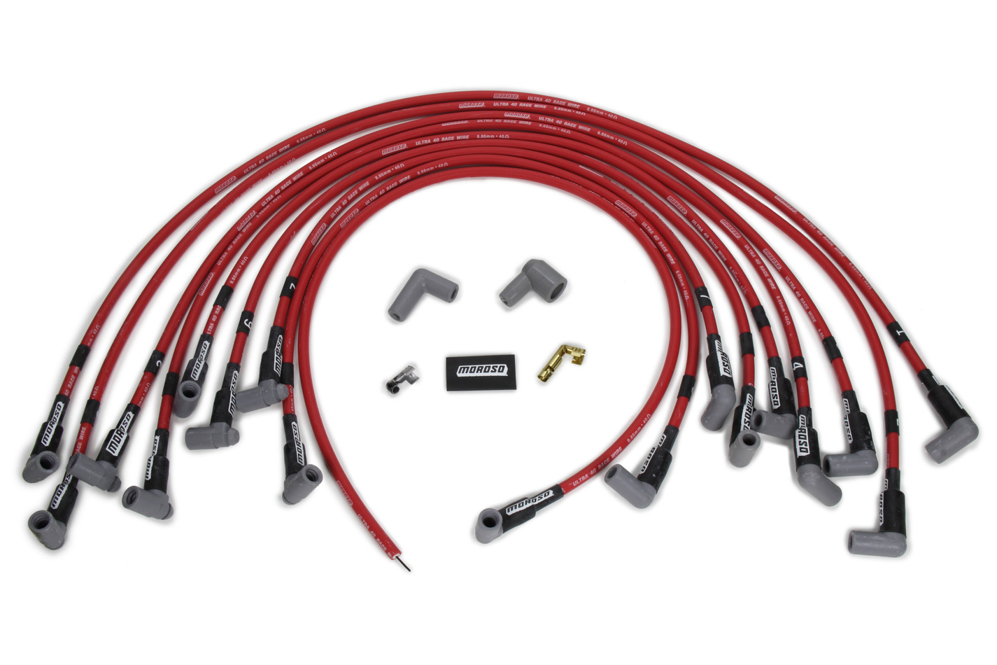 Moroso 73689 - Chevrolet Big Block Ignition Wire Set - Ultra 40 - Unsleeved - HEI - Crab Cap - Red Moroso 73689 - Chevrolet Big Block Ignition Wire Set - Ultra 40 - Unsleeved - HEI - Crab Cap - Red