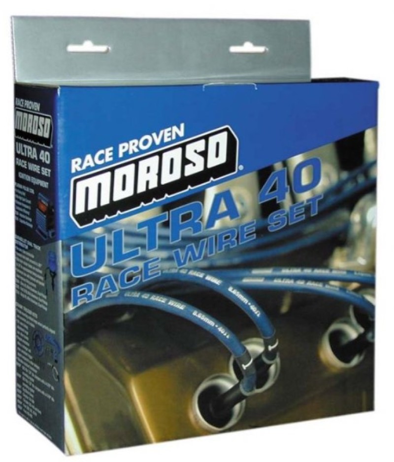 Moroso 73719 - Ford 289-302 Ignition Wire Set - Ultra 40 - Unsleeved - Non-HEI - Under Header - Black