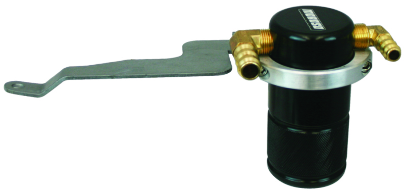 Moroso 85673 - 15-Up Subaru WRX Air/Oil Separator Catch Can - Small Body - Billet Aluminum - Black Finish