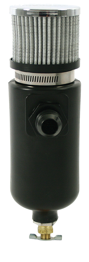 Moroso 85406 - Breather Tank/Catch Can -6An Male Inlet - Black Polyethylene Moroso 85406 - Breather Tank/Catch Can -6An Male Inlet - Black Polyethylene