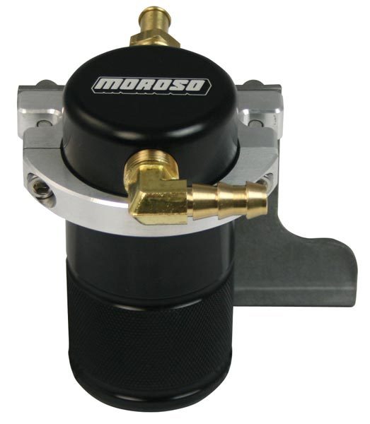 Moroso 85635 - 10-15 Chevrolet Camaro SS (w/Edelbrock S.C.) Air/Oil Separator Catch Can - Billet Alum -Black Moroso 85635 - 10-15 Chevrolet Camaro SS (w/Edelbrock S.C.) Air/Oil Separator Catch Can - Billet Alum -Black
