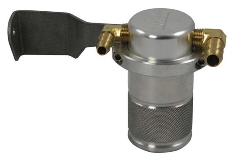 Moroso 85650 - 07-14 Toyota Tundra Air/Oil Separator Catch Can - Small Body - Billet Aluminum
