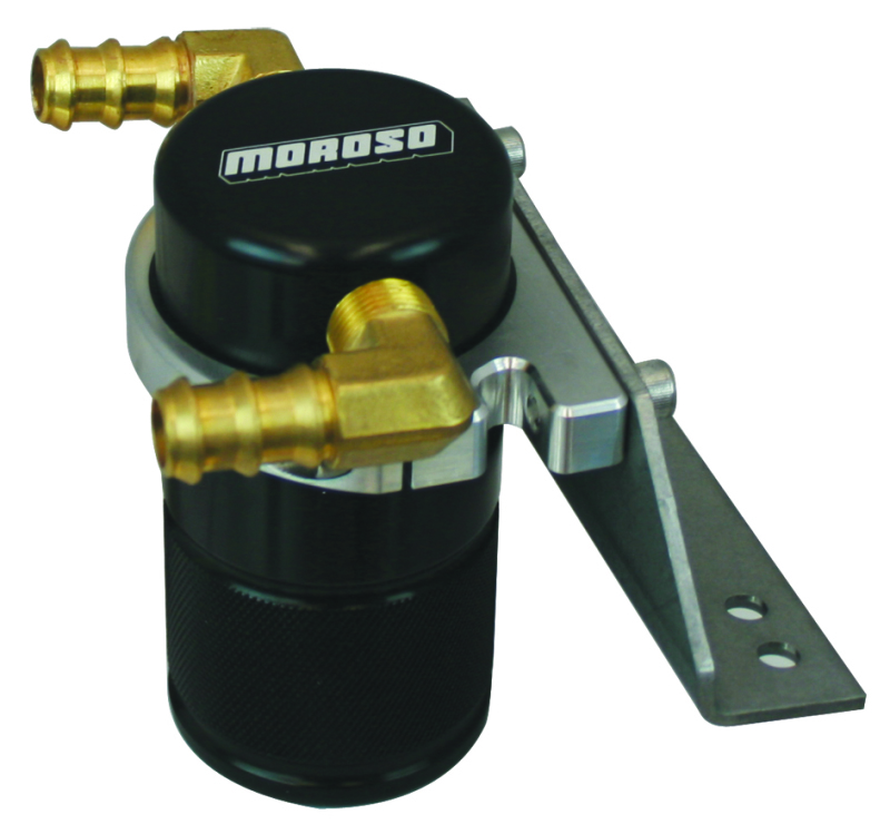 Moroso 85677 - 11-14 Ford F-150 EcoBoost/5.0L Air/Oil Separator Catch Can - Small Body - Billet Alum - Black Moroso 85677 - 11-14 Ford F-150 EcoBoost/5.0L Air/Oil Separator Catch Can - Small Body - Billet Alum - Black
