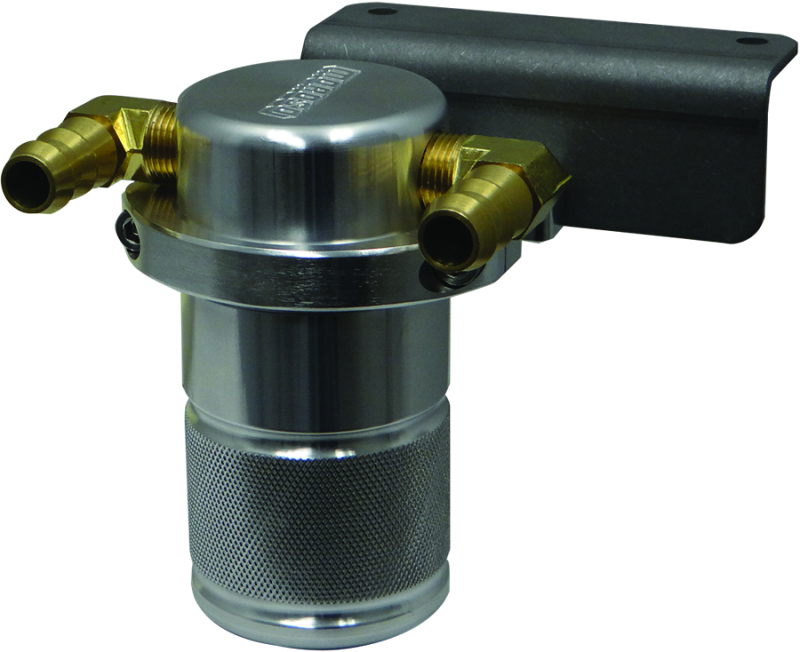 Moroso 85702 - 15-19 Dodge Charger/Challenger Hellcat Air/Oil Separator Catch Can - Small Body - Billet Alum