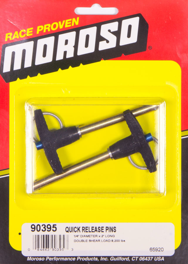 Moroso 90395 - Quick Release Pin - 1/4in Diameter x 2in Long - 2 Pack Moroso 90395 - Quick Release Pin - 1/4in Diameter x 2in Long - 2 Pack