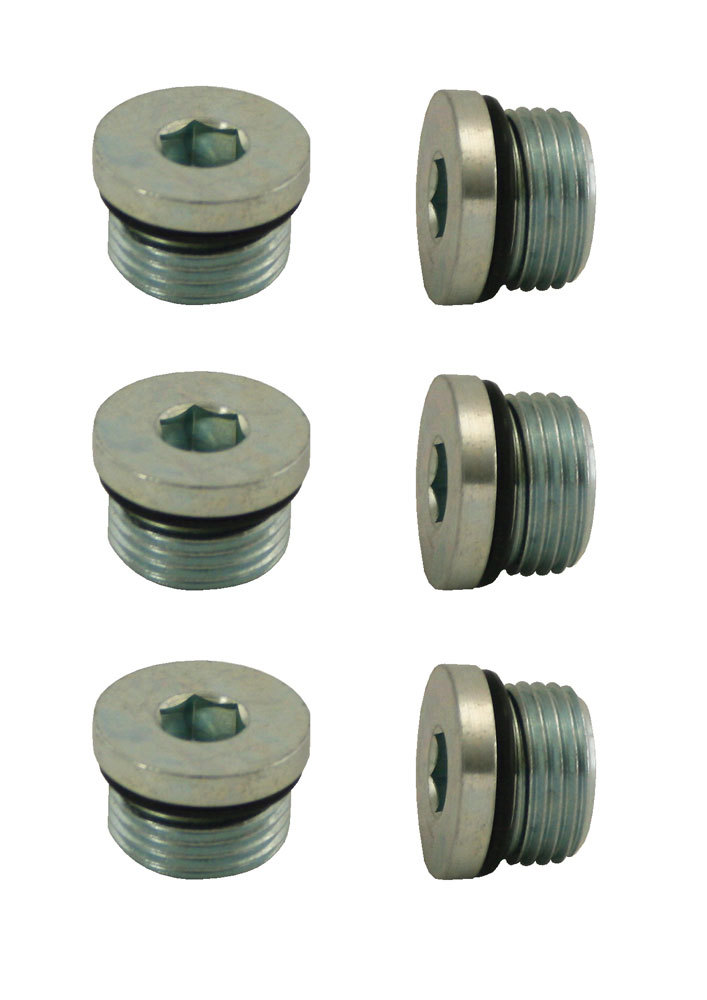 Moroso 97005 - Pipe Plug w/O-Ring -8An 3/4in-16 - Steel - 6 Pack