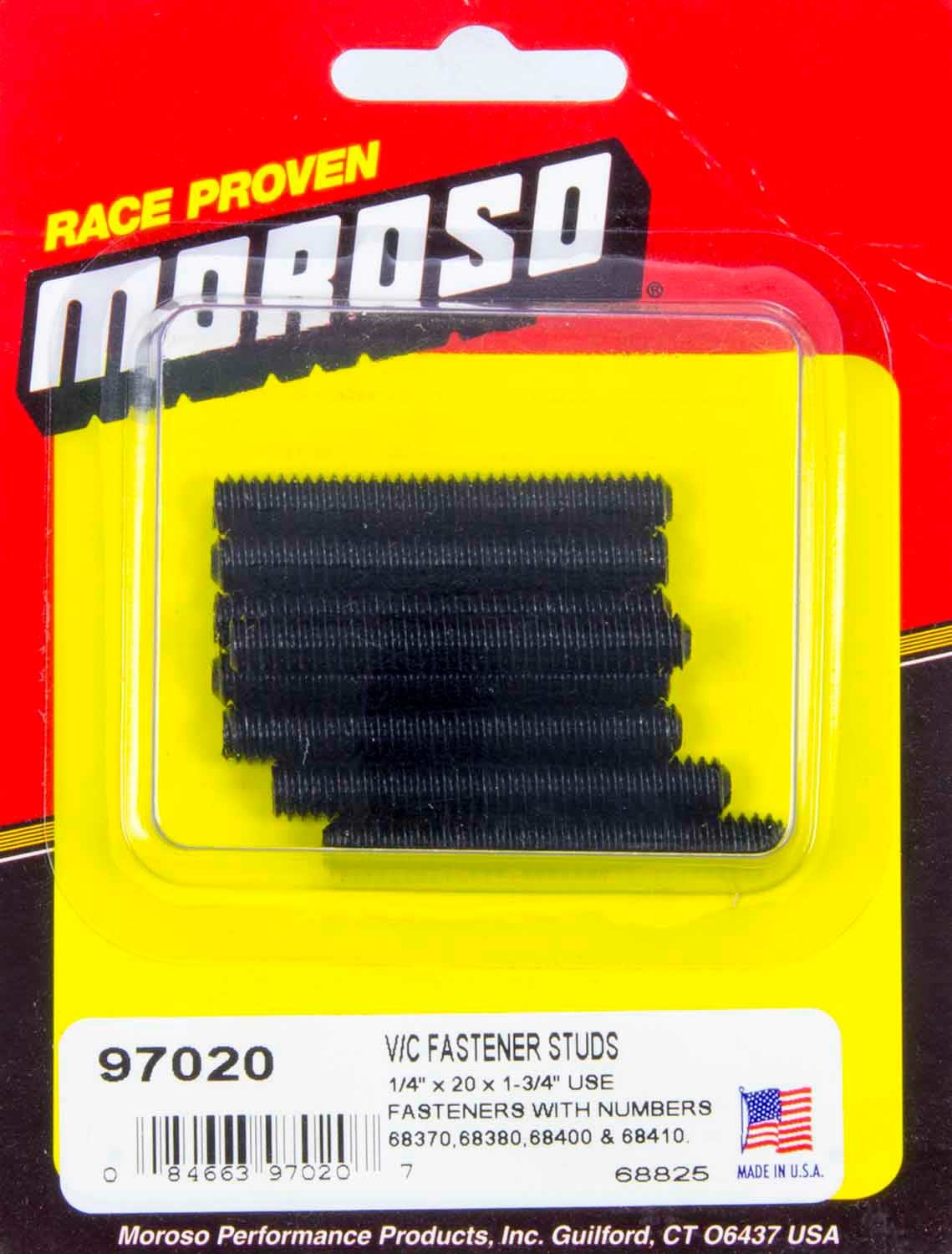 Moroso 97020 - Wing Nut Stud - 1/4in-20 x 1.75in - 8 Pack