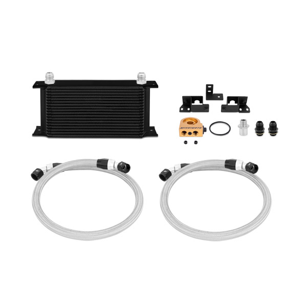 Mishimoto MMOC-WRA-07TBK - 2007-2011 Jeep Wrangler JK Oil Cooler Kit Thermostatic Black
