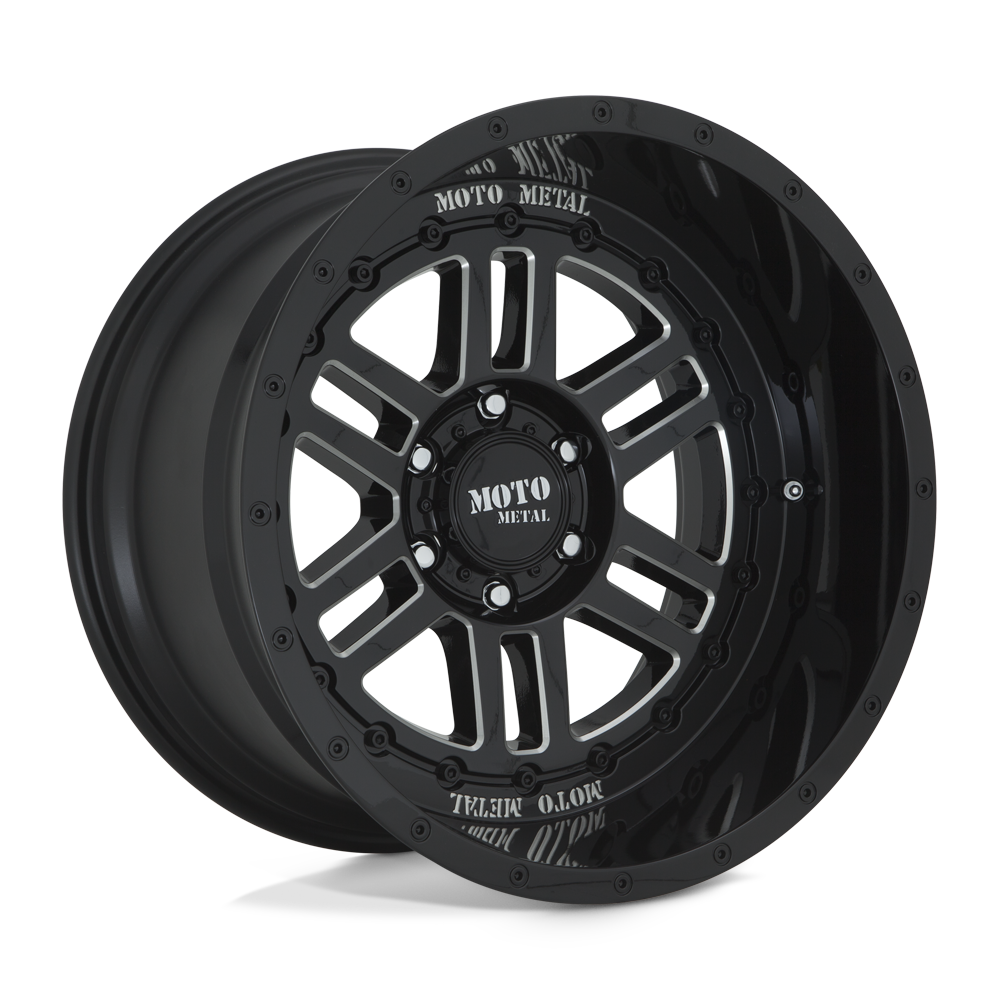 Moto Metal MO80021068318N - Mo800 Deep Six 20X10 Gloss Black Milled Moto Metal MO80021068318N - Mo800 Deep Six 20X10 Gloss Black Milled