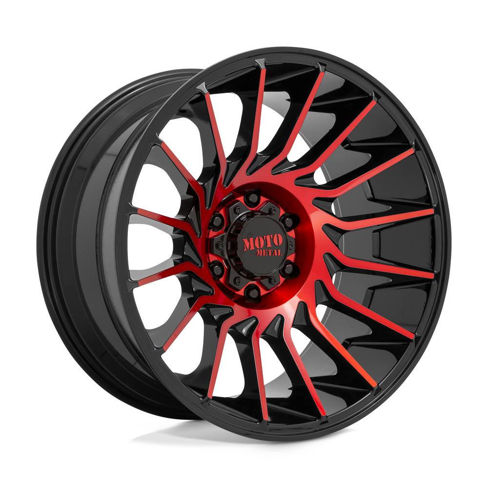 Moto Metal MO80722287944N - Mo807 22X12 Gloss Black Machined With Red Tint