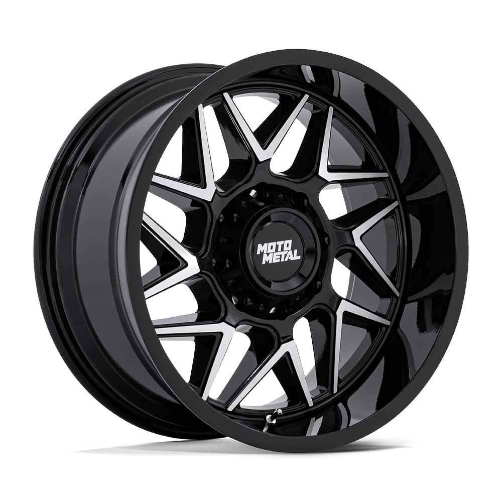 Moto Metal MO812BD20906820 - Mo812 Turbine 20X9 Gloss Black W/ Machined Face