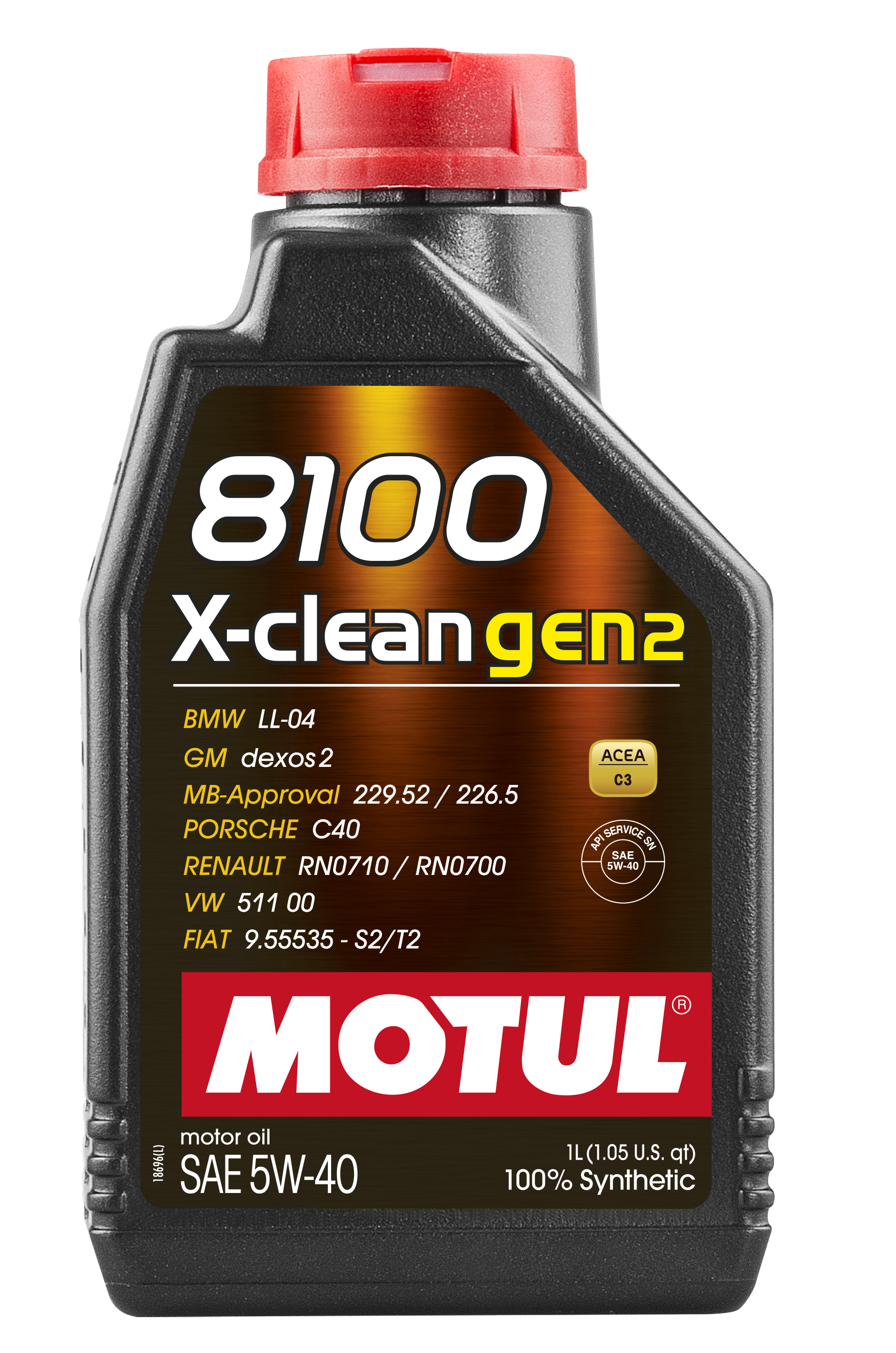 Motul 109761 - 1L Synthetic Engine Oil 8100 X-CLEAN Gen 2 5W40
