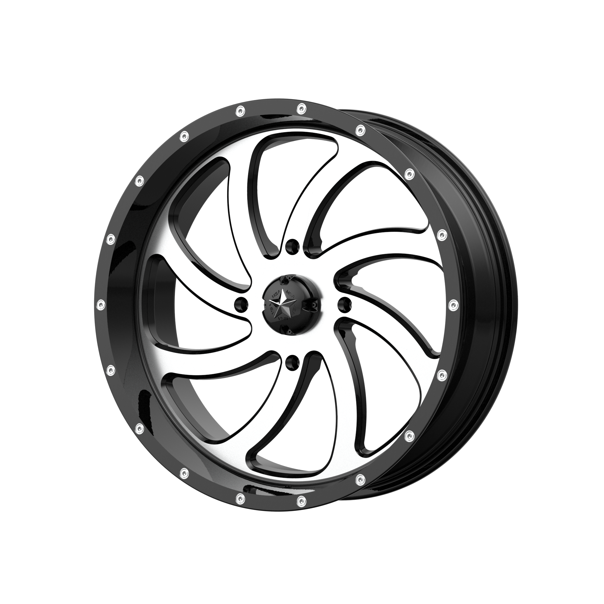 MSA Offroad Wheels M36-018756 - M36 Switch 18X7 Machined Gloss Black