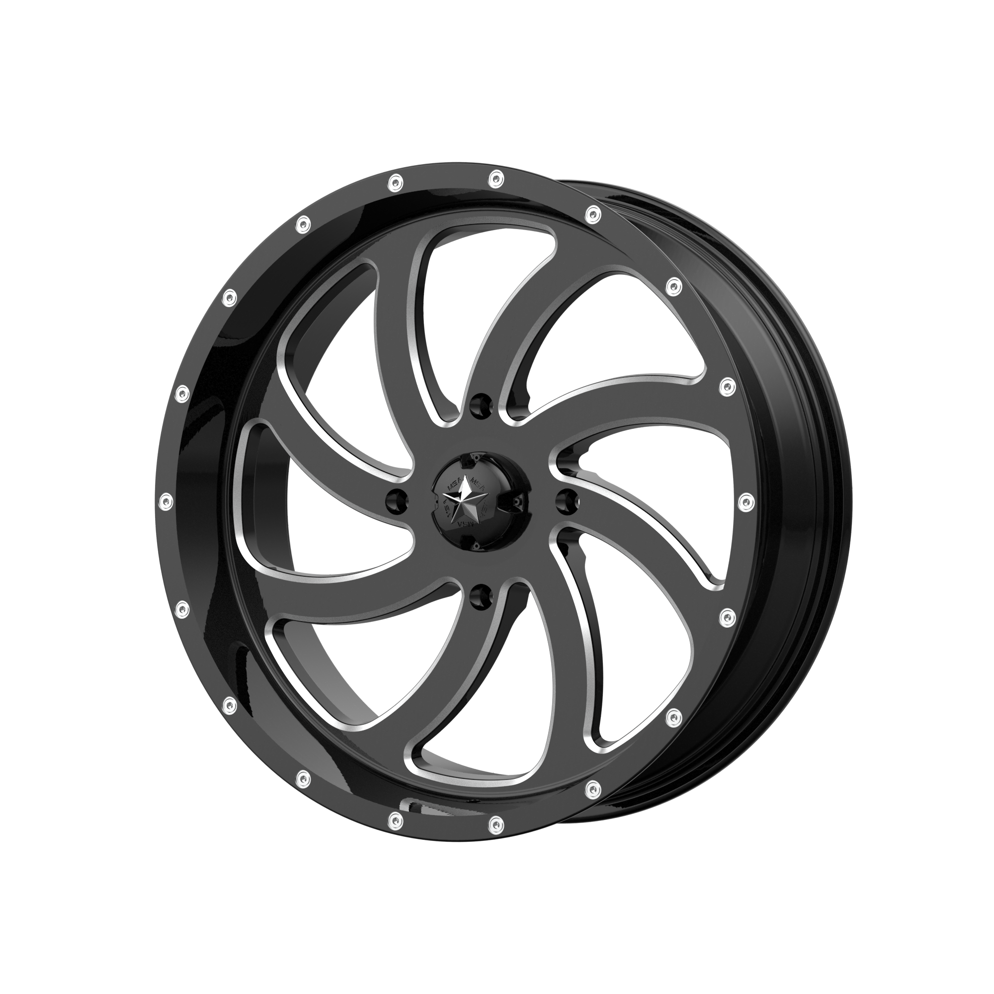 MSA Offroad Wheels M36-020756M - M36 Switch 20X7 Gloss Black Milled MSA Offroad Wheels M36-020756M - M36 Switch 20X7 Gloss Black Milled
