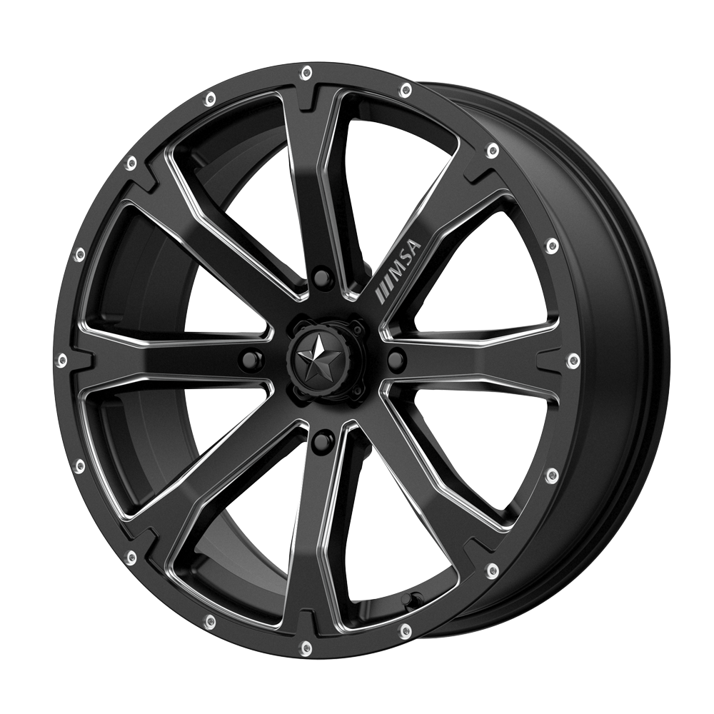 MSA Offroad Wheels M42-04710 - M42 Bounty 14X7 Satin Black Milled