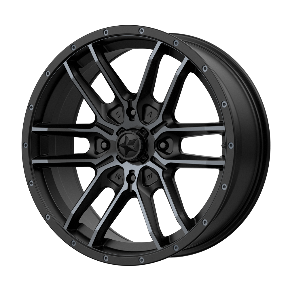 MSA Offroad Wheels M43-020737 - M43 Fang 20X7 Satin Black With Titanium Tint