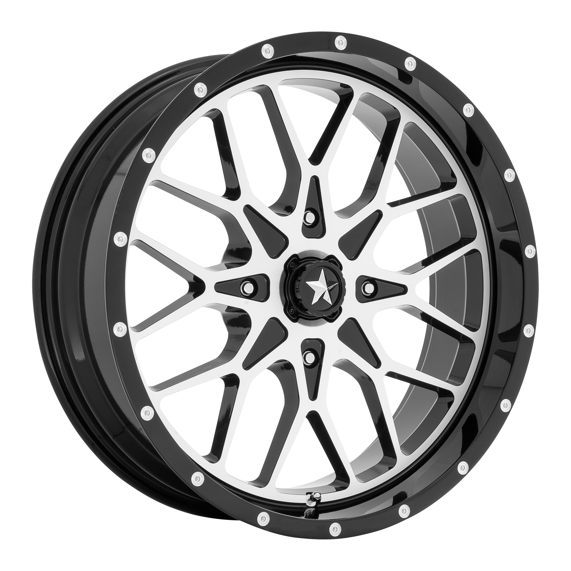 MSA Offroad Wheels M45-06756 - M45 Portal 16X7 Gloss Black Machined