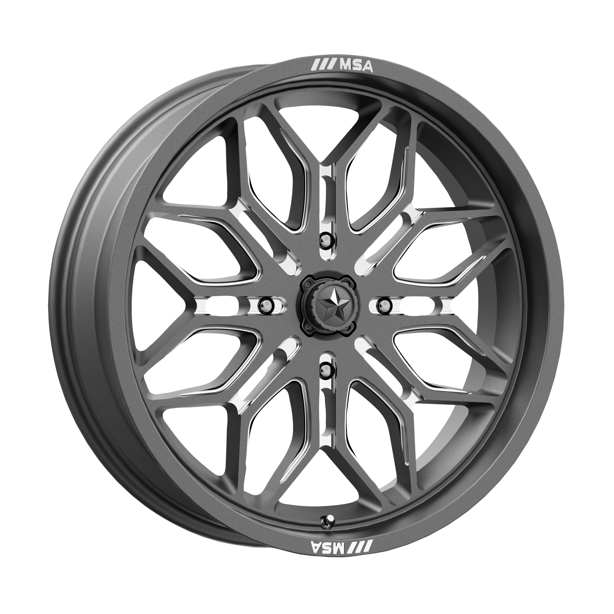 MSA Offroad Wheels MA047AX24704410 - M47 Sniper 24X7 Gunmetal Milled