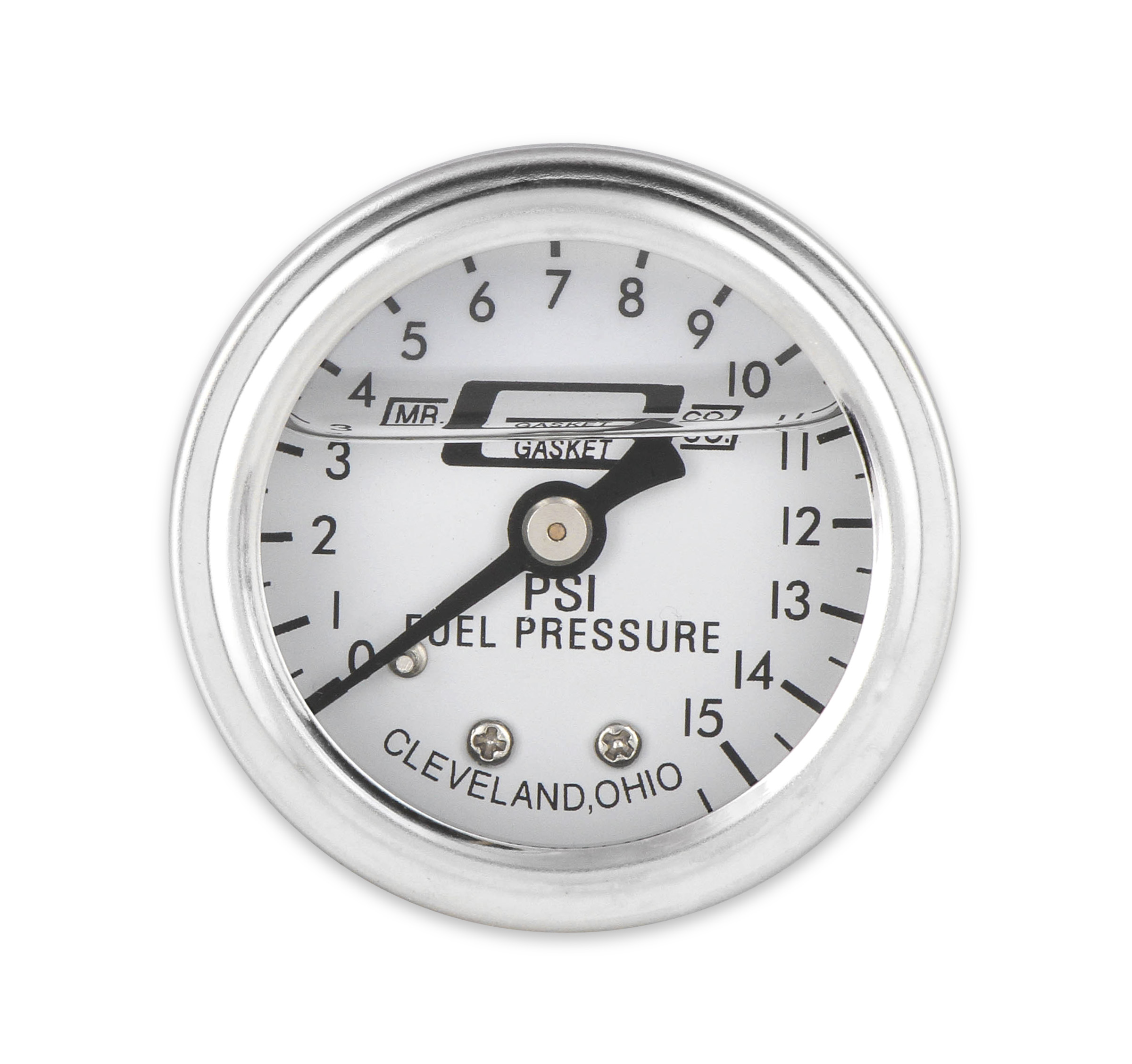 Mr. Gasket 1563 - Fuel Pressure Gauge - 0-15 PSI - 1/2 Inch Diameter - Liquid Filled