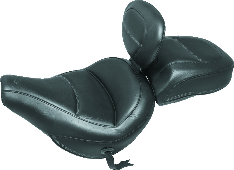 Mustang Motorcycle 75224 - Mustang 08-20 Harley Electra Glide,Rd Glide,Rd King Tripper Fastback 1PC Seat w/Diam Stitch- Black