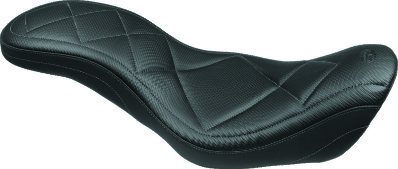 Mustang Motorcycle 75229 - Mustang 06-17 Harley Dyna Super Tripper 1PC Seat Carbon - Black