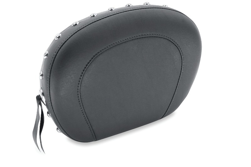 Mustang Motorcycle 75662 - Mustang Harley Low Medallion Style Sissy Bar Pad(9 inch x 12 inch) w/Studs - Black
