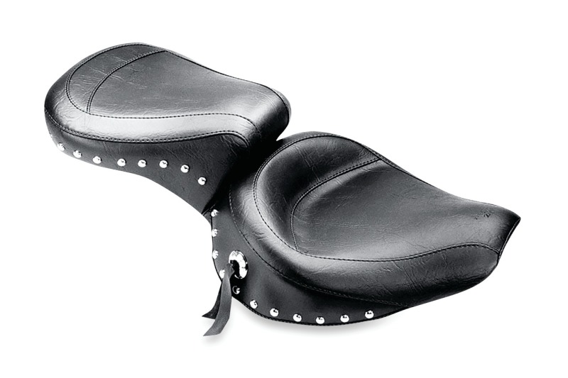 Mustang Motorcycle 75511 - Mustang 58-84 Harley FX/FL Wide Touring 1PC Seat w/Studs - Black