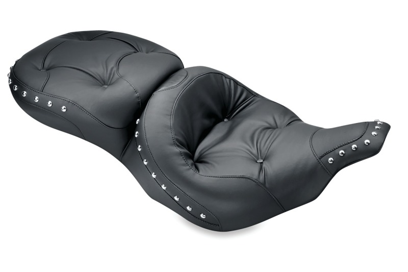 Mustang Motorcycle 75570 - Mustang 97-07 Harley Electra Glide, Rd Glide Wide Touring Regal 1PC Seat w/Studs - Black