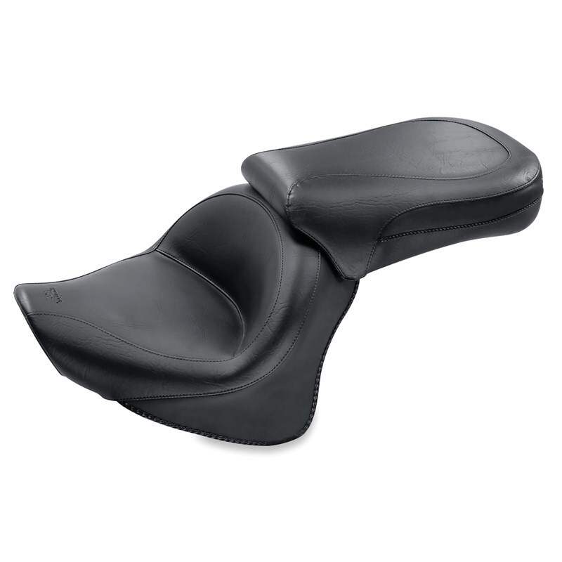 Mustang Motorcycle 76101 - Mustang 98-10 Yamaha V-Star 650 Classic,02-10 V-Star 650 Silverado Touring 2PC Seat - Black