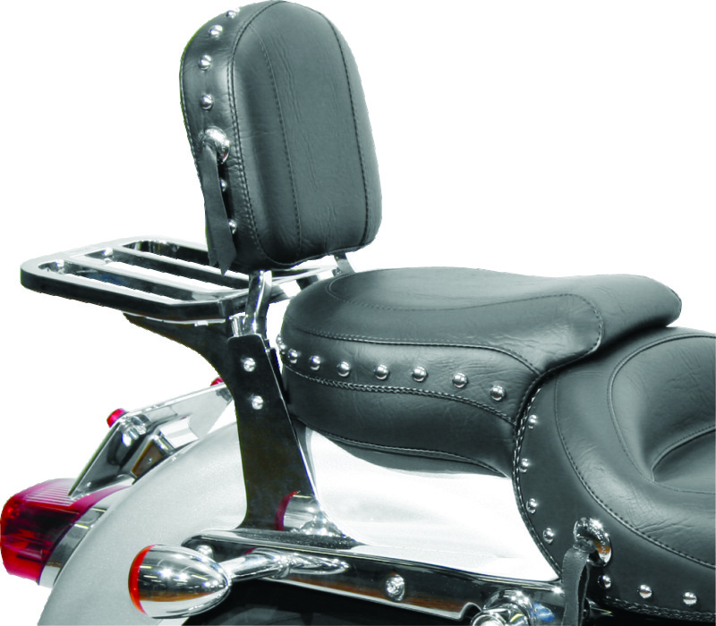 Mustang Motorcycle 76498 - Mustang Harley Sissy Bar Pad Low Medallion Style - Black