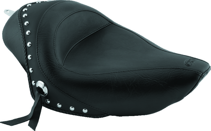 Mustang Motorcycle 76154 - Mustang 04-21 Harley Sportster 3.3 GAL Standard Touring Solo Seat w/Studs - Black