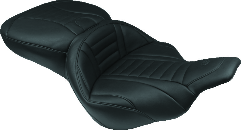 Mustang Motorcycle 75757 - Mustang 84-06 Harley Standard Rear Tire Wide Touring Solo Seat - Black