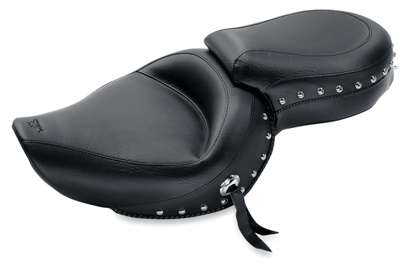 Mustang Motorcycle 76142 - Mustang 04-21 Harley Sportster Wide Touring 1PC Seat w/Studs- Black