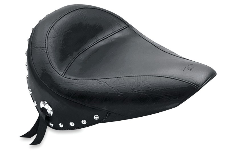 Mustang Motorcycle 76174 - Mustang 00-15 Harley Softail Standard Rear Tire Touring Solo Seat w/Studs - Black
