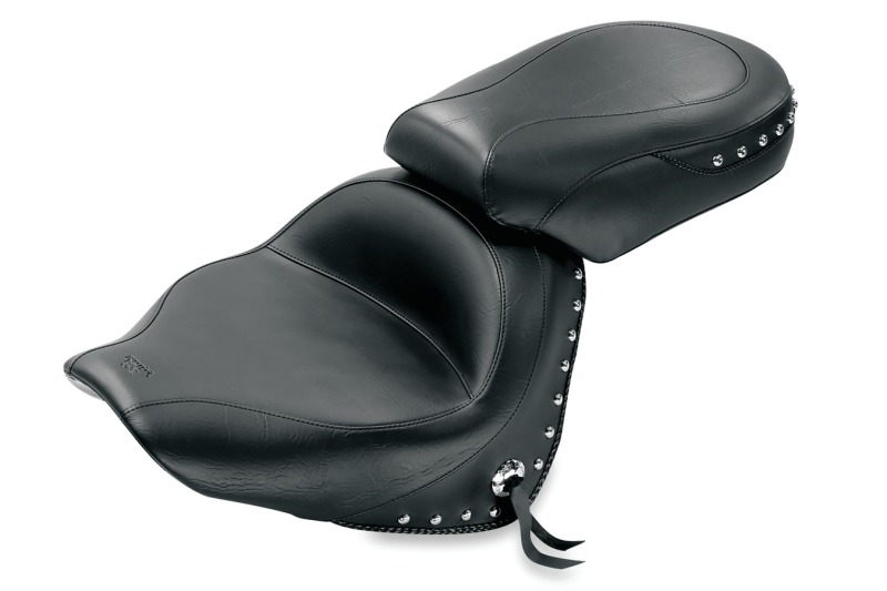 Mustang Motorcycle 76190 - Mustang 04-09 Honda VTX1300C Wide Touring 2PC Seat w/Studs- Black