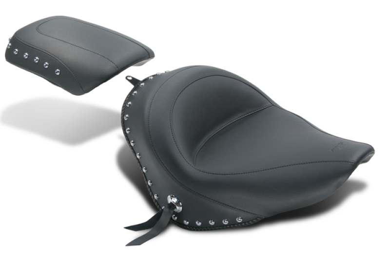 Mustang Motorcycle 76240 - Mustang 06-17 Harley Softail Wide Tire (200mm) Standard Touring Solo Seat w/Studs - Black