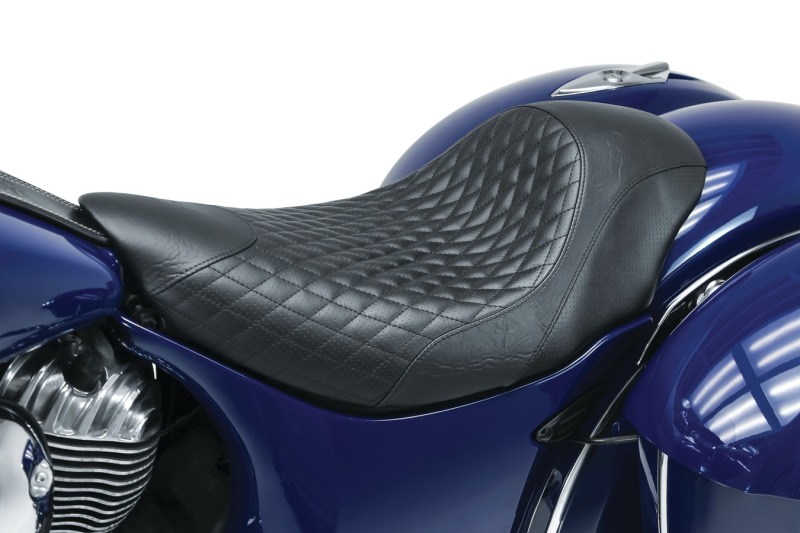 Mustang Motorcycle 76307 - Mustang 14-21 Indian Chieftain,Chief,Dark Horse,Master,Indian Cafe Solo Seat w/Diam Stitch - Black