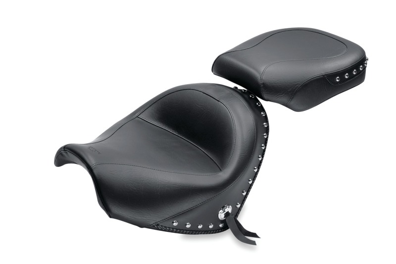 Mustang Motorcycle 75810 - Mustang 05-08 Suzuki Bouleva C50,05-08 C50T,01-04 VL800 Volusia Touring 2PC Seat w/Studs - Black