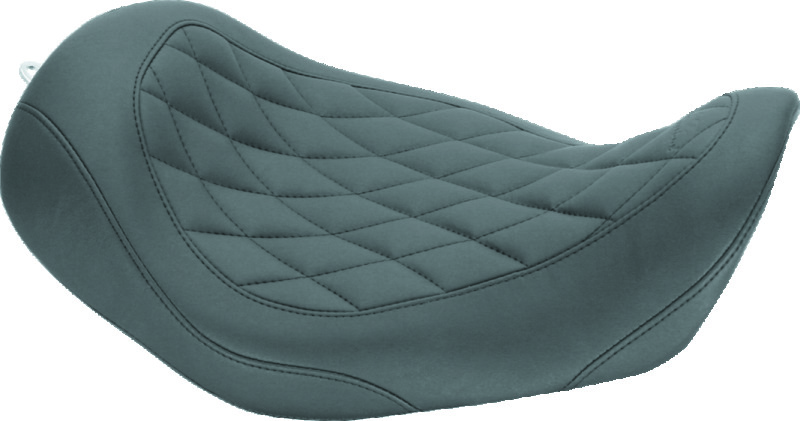 Mustang Motorcycle 76704 - Mustang 06-17 Harley Dyna Wide Tripper Solo Seat Diamond Stitch- Black