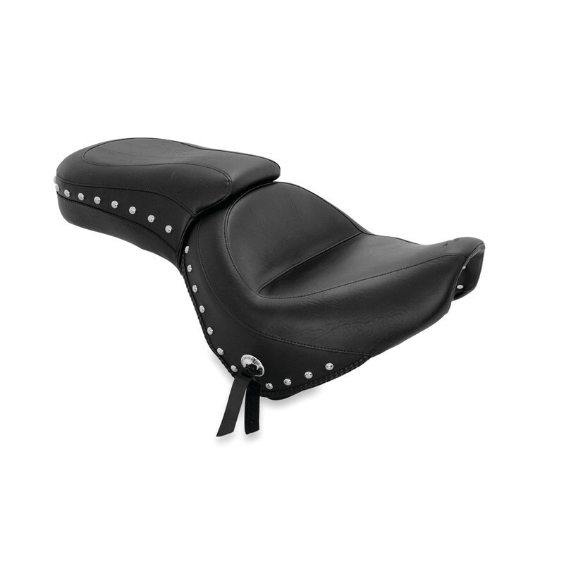 Mustang Motorcycle 76640 - Mustang 10-13 Honda VT1300C Sabre,10-16 Stateline,10-15 Interstate 1PC Seat w/Studs - Black