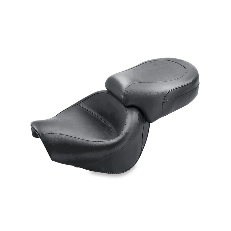 Mustang Motorcycle 76563 - Mustang 07-17 Yamaha V-Star 1300, 1300 Tourer Wide Touring 2PC Seat - Black