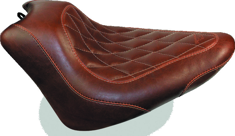 Mustang Motorcycle 76766 - Mustang 11-13 Harley Blackline, 12-17 Slim/Slim S Tripper Solo Seat Diam Stitch - Distressed Brown