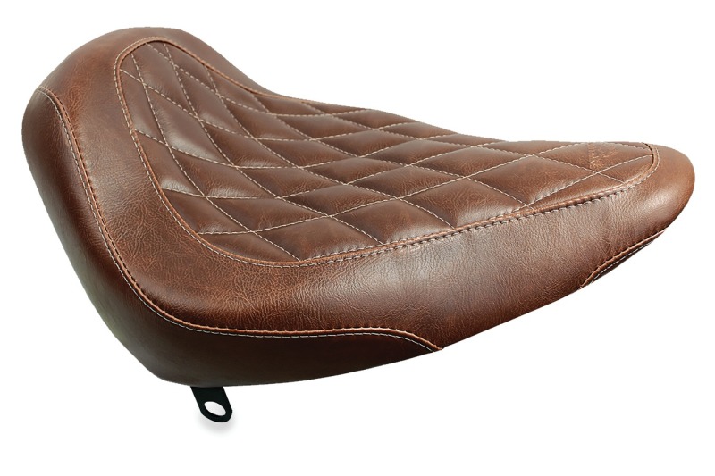 Mustang Motorcycle 76806 - Mustang 84-06 Harley Standard Rear Tire Wide Tripper Solo Seat Diamond Stitch- Distressed Brown