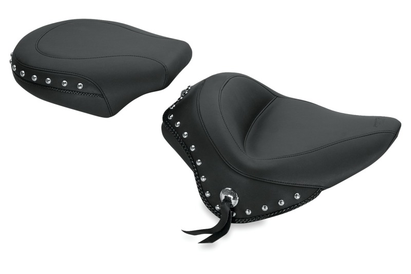 Mustang Motorcycle 76750 - Mustang 11-13 Harley Blackline,12-17 Slim/Slim S Wide Stud Touring Solo Seat w/Studs - Black