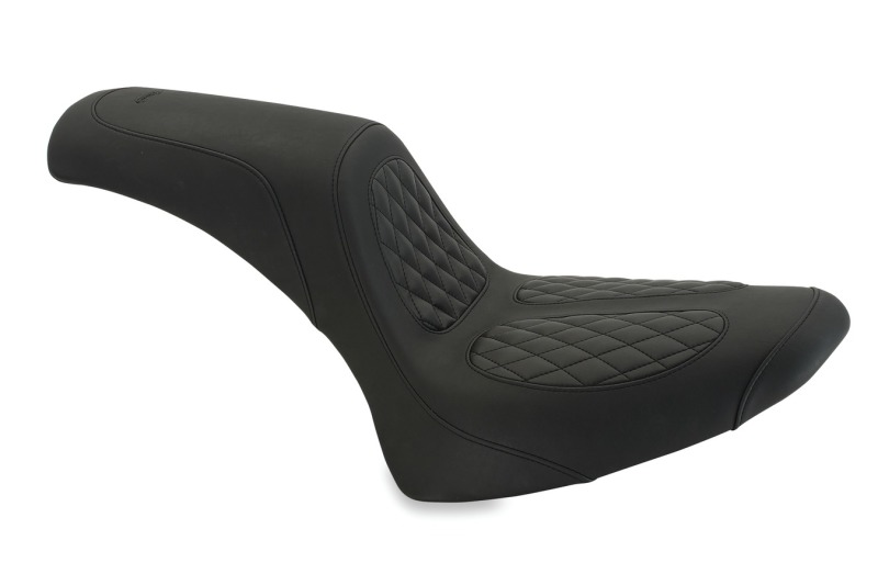 Mustang Motorcycle 76890 - Mustang 84-06 Harley Standard Rear Tire Fastback 1PC Seat w/ Diamond Stitch - Black