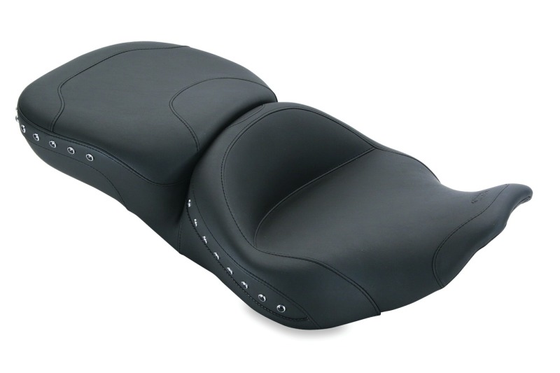 Mustang Motorcycle 76972 - Mustang 97-07 Harley Rd King, 06-07 Str Glide, 00-05 Eagle Touring 1PC Seat w/Studs - Black