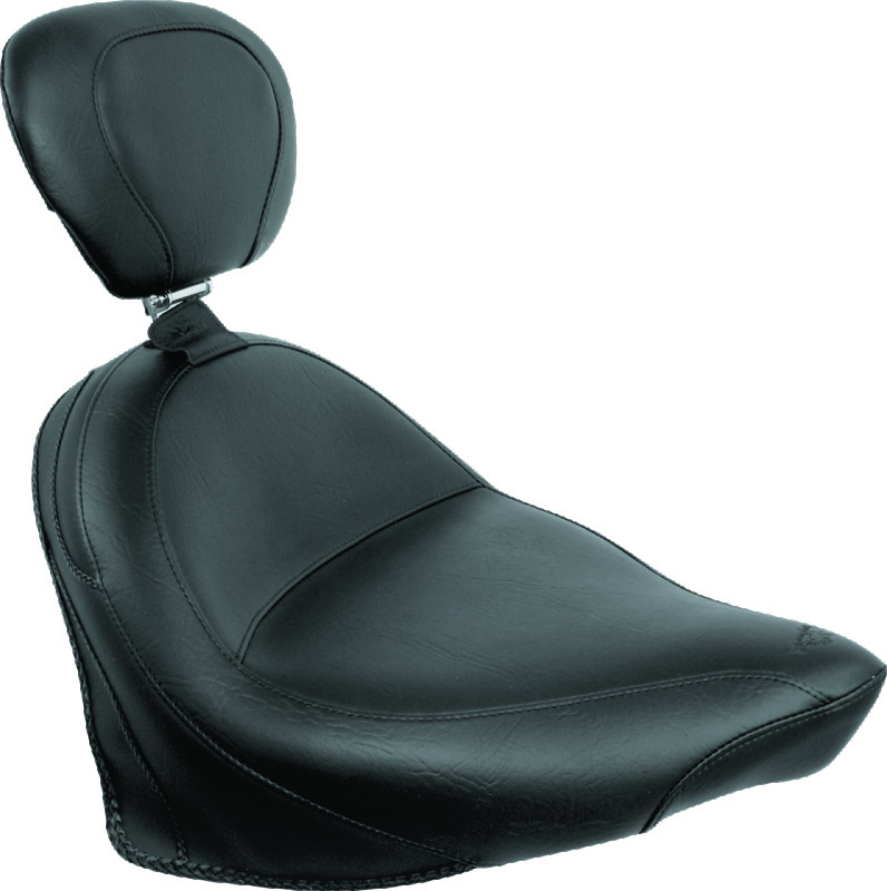 Mustang Motorcycle 79384 - Mustang 03-17 Victory Vegas/ Kingpin, 05-07 8-Ball Touring Solo Seat w/Driver Backrest - Black