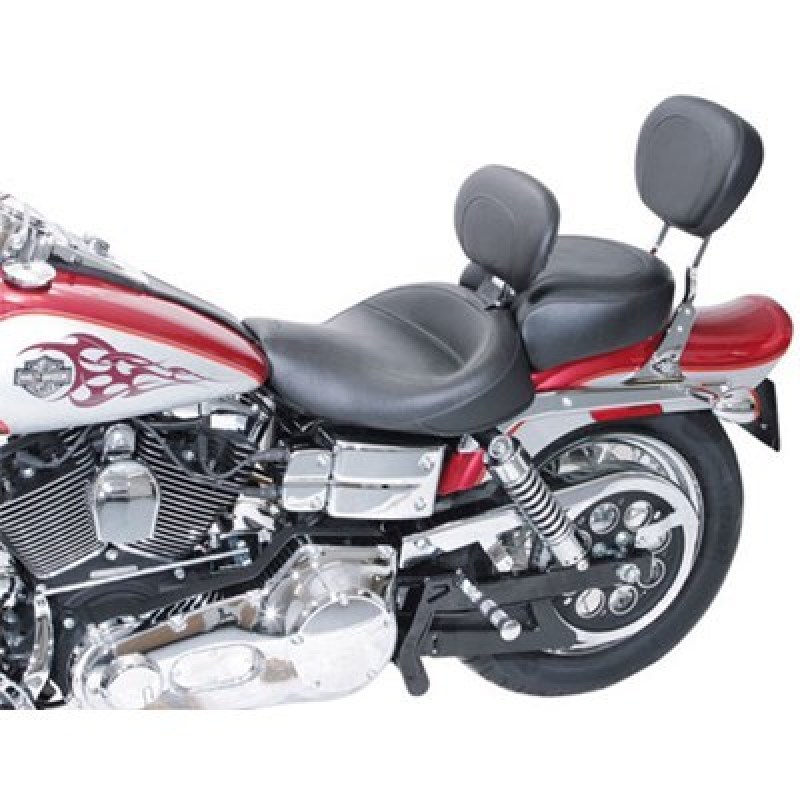 Mustang Motorcycle 79139 - Mustang 91-05 Harley Dyna Wide Touring Recessed Passenger Seat - Black